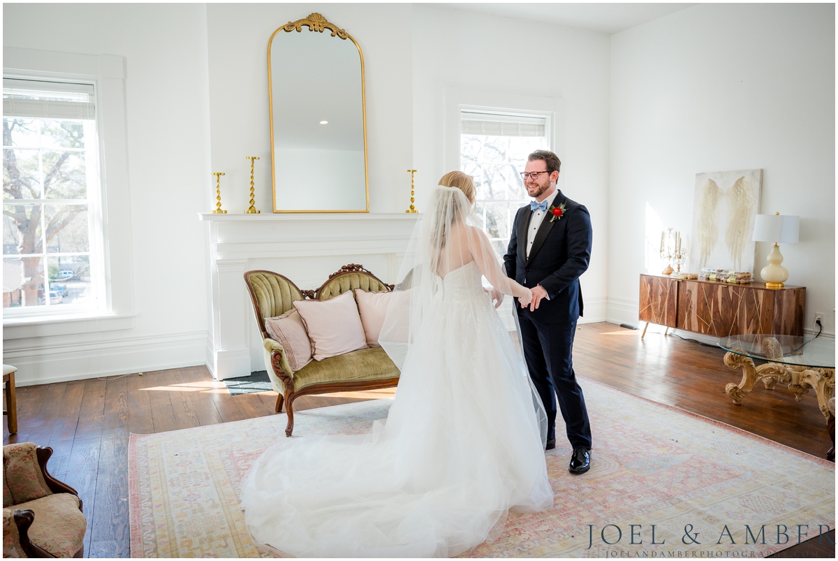 Best of Huntsville Weddings 2025 first look Oak Place Venue
