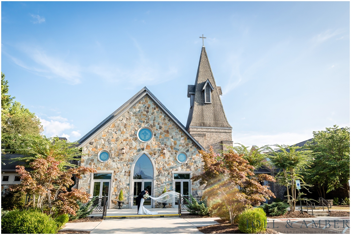 Best of Huntsville Weddings 2025 bride and groom portrait Christ Presbyterian Church