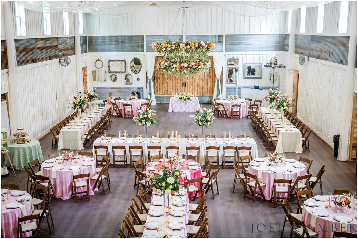 White Barn at Padgett Place Wedding reception details