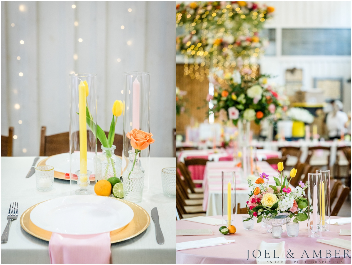 White Barn at Padgett Place Wedding reception details