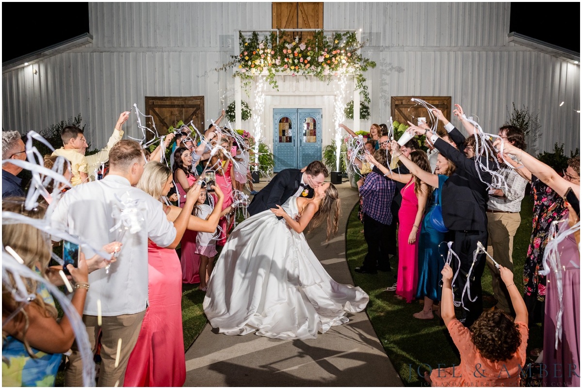 White Barn at Padgett Place Wedding reception exit